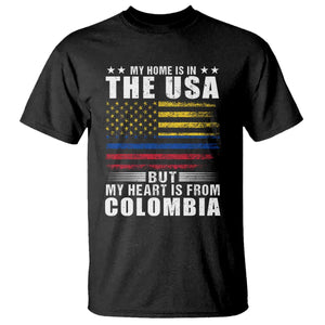 Colombian American T Shirt My Home Is In The USA But My Heart Is From Colombia TS09 Black Print Your Wear