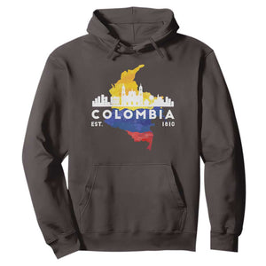 Colombian Pride Hoodie Colombia Est. 1810 TS09 Dark Chocolate Print Your Wear