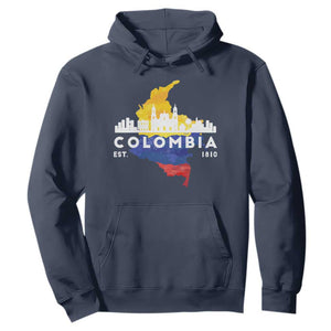 Colombian Pride Hoodie Colombia Est. 1810 TS09 Navy Print Your Wear