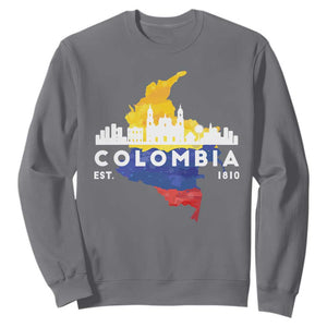 Colombian Pride Sweatshirt Colombia Est. 1810 TS09 Charcoal Print Your Wear