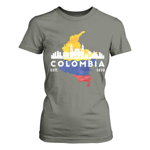 Colombian Pride T Shirt For Women Colombia Est. 1810 TS09 Military Green Print Your Wear