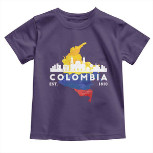 Colombian Pride Toddler T Shirt Colombia Est. 1810 TS09 Purple Print Your Wear