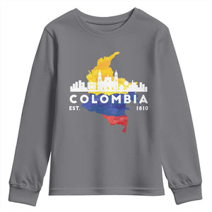 Colombian Pride Youth Sweatshirt Colombia Est. 1810 TS09 Charcoal Print Your Wear