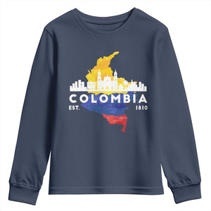 Colombian Pride Youth Sweatshirt Colombia Est. 1810 TS09 Navy Print Your Wear