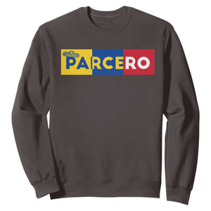 Funny Colombian Sweatshirt Parcero Colombia Slang Good Friend Buddy TS09 Dark Chocolate Print Your Wear