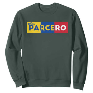 Funny Colombian Sweatshirt Parcero Colombia Slang Good Friend Buddy TS09 Dark Forest Green Print Your Wear