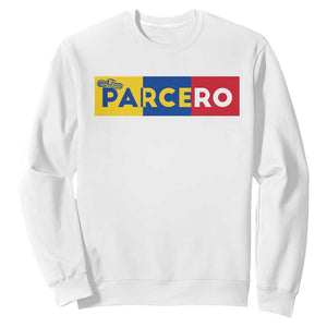 Funny Colombian Sweatshirt Parcero Colombia Slang Good Friend Buddy TS09 White Print Your Wear
