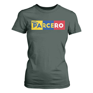 Funny Colombian T Shirt For Women Parcero Colombia Slang Good Friend Buddy TS09 Dark Forest Green Print Your Wear