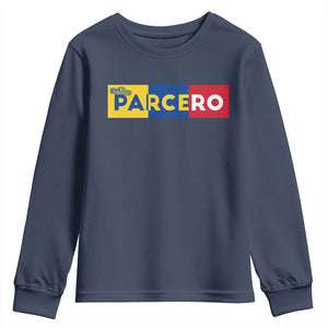 Funny Colombian Youth Sweatshirt Parcero Colombia Slang Good Friend Buddy TS09 Navy Print Your Wear