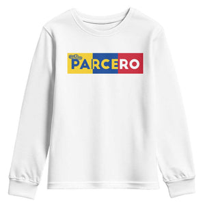 Funny Colombian Youth Sweatshirt Parcero Colombia Slang Good Friend Buddy TS09 White Print Your Wear