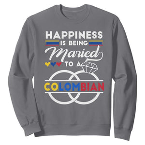 Happiness Is Being Married To A Colombian Sweatshirt TS09 Charcoal Print Your Wear