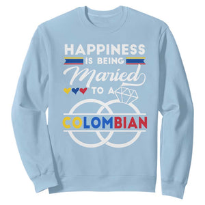 Happiness Is Being Married To A Colombian Sweatshirt TS09 Light Blue Print Your Wear