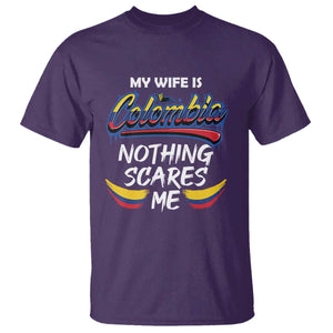 Funny My Wife Is Colombian T Shirt Nothing Scares Me Colombia Flag TS09 Purple Print Your Wear