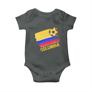 Colombian Colombia Soccer Support Baby Onesie TS09 Dark Heather Print Your Wear