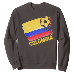 Colombian Colombia Soccer Support Sweatshirt TS09 Dark Chocolate Print Your Wear