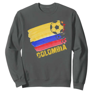 Colombian Colombia Soccer Support Sweatshirt TS09 Dark Heather Print Your Wear