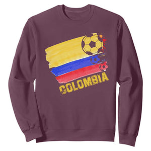 Colombian Colombia Soccer Support Sweatshirt TS09 Maroon Print Your Wear