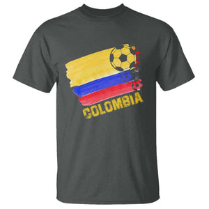 Colombian Colombia Soccer Support T Shirt TS09 Dark Heather Print Your Wear
