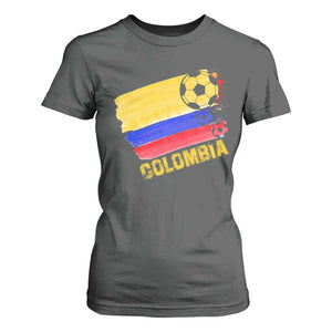 Colombian Colombia Soccer Support T Shirt For Women TS09 Dark Heather Print Your Wear