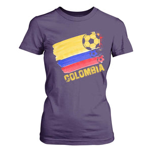Colombian Colombia Soccer Support T Shirt For Women TS09 Purple Print Your Wear
