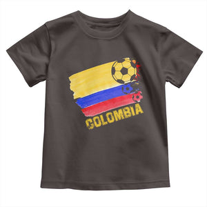 Colombian Colombia Soccer Support Toddler T Shirt TS09 Dark Chocolate Print Your Wear