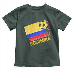 Colombian Colombia Soccer Support Toddler T Shirt TS09 Dark Forest Green Print Your Wear