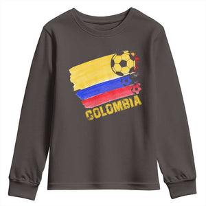 Colombian Colombia Soccer Support Youth Sweatshirt TS09 Dark Chocolate Print Your Wear