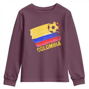 Colombian Colombia Soccer Support Youth Sweatshirt TS09 Maroon Print Your Wear