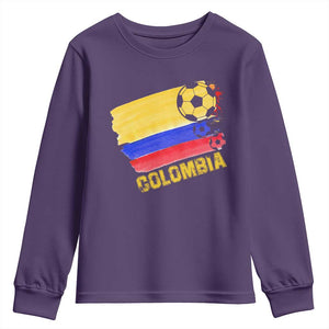 Colombian Colombia Soccer Support Youth Sweatshirt TS09 Purple Print Your Wear