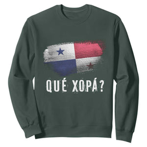 Funny Panama Sweatshirt Que Xopa What's Up Panamanian TS09 Dark Forest Green Print Your Wear