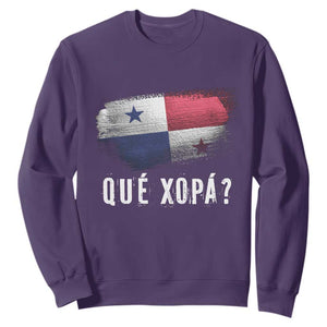 Funny Panama Sweatshirt Que Xopa What's Up Panamanian TS09 Purple Print Your Wear
