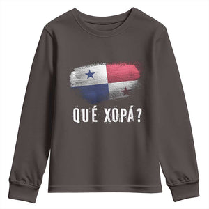 Funny Panama Youth Sweatshirt Que Xopa What's Up Panamanian TS09 Dark Chocolate Print Your Wear