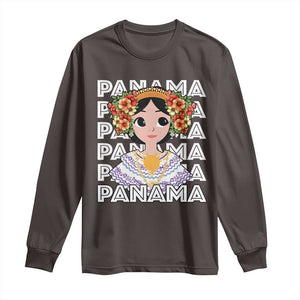 Panamanian Cultural Women Long Sleeve Shirt TS09 Dark Chocolate Print Your Wear