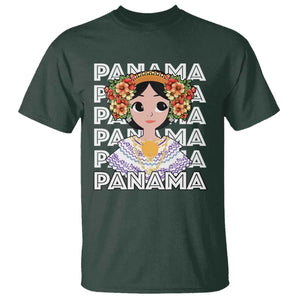 Panamanian Cultural Women T Shirt TS09 Dark Forest Green Print Your Wear