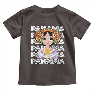 Panamanian Cultural Women Toddler T Shirt TS09 Dark Chocolate Print Your Wear