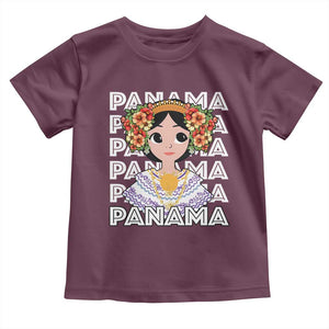 Panamanian Cultural Women Toddler T Shirt TS09 Maroon Print Your Wear