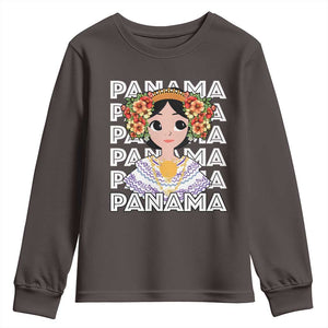 Panamanian Cultural Women Youth Sweatshirt TS09 Dark Chocolate Print Your Wear