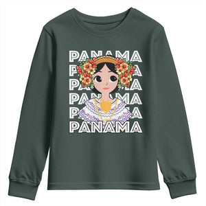Panamanian Cultural Women Youth Sweatshirt TS09 Dark Forest Green Print Your Wear