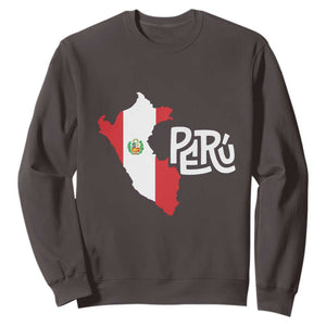 Peruvian Pride Sweatshirt Peru Est. 1821 TS09 Dark Chocolate Print Your Wear