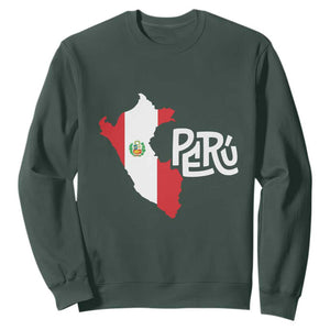 Peruvian Pride Sweatshirt Peru Est. 1821 TS09 Dark Forest Green Print Your Wear