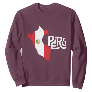 Peruvian Pride Sweatshirt Peru Est. 1821 TS09 Maroon Print Your Wear