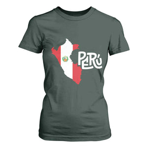 Peruvian Pride T Shirt For Women Peru Est. 1821 TS09 Dark Forest Green Print Your Wear