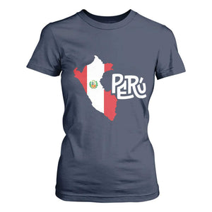 Peruvian Pride T Shirt For Women Peru Est. 1821 TS09 Navy Print Your Wear