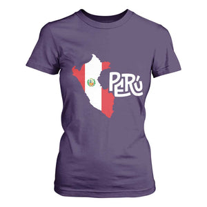 Peruvian Pride T Shirt For Women Peru Est. 1821 TS09 Purple Print Your Wear