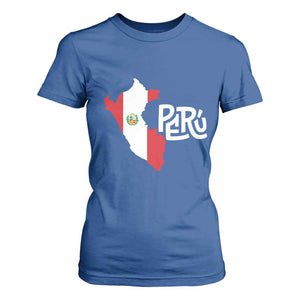 Peruvian Pride T Shirt For Women Peru Est. 1821 TS09 Royal Blue Print Your Wear
