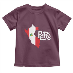 Peruvian Pride Toddler T Shirt Peru Est. 1821 TS09 Maroon Print Your Wear