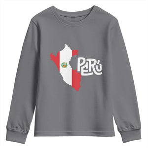Peruvian Pride Youth Sweatshirt Peru Est. 1821 TS09 Charcoal Print Your Wear