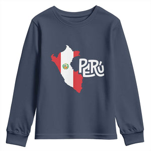 Peruvian Pride Youth Sweatshirt Peru Est. 1821 TS09 Navy Print Your Wear
