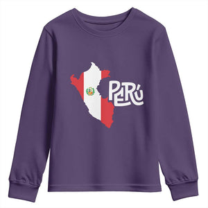 Peruvian Pride Youth Sweatshirt Peru Est. 1821 TS09 Purple Print Your Wear