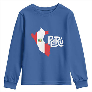 Peruvian Pride Youth Sweatshirt Peru Est. 1821 TS09 Royal Blue Print Your Wear